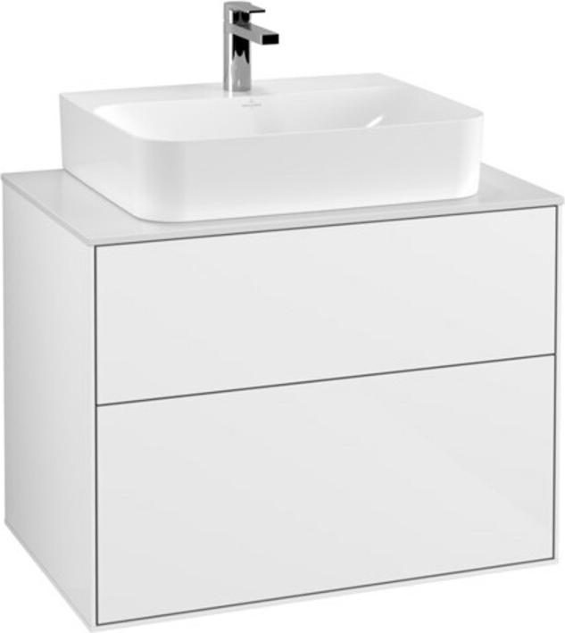 V&B Waschtischunterschrank Finion 80x60,3x50,1cm, Pl wh. m, glo wh. Lac