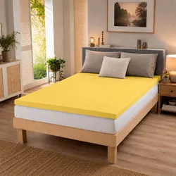 BettwarenShop Topper Spannbettlaken Ultra Stretch 200x220 cm | sonne - gelb