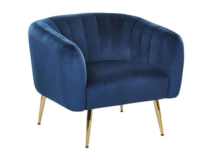 SESSEL Samtstoff Blau Laconia