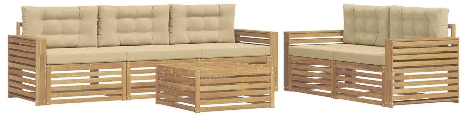 Garnitur aus 6 Outdoor-Sofas, Farbe Beige