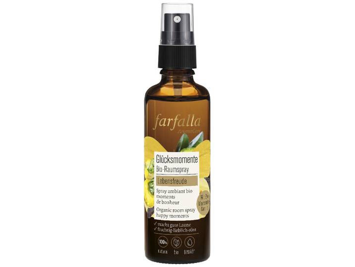 farfalla Lebensfreude, Vanille-Mandarine, Glücksmomente Bio-Raumspray, 75ml