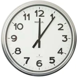 MAUL Wanduhr MAULride Ø 61 x 7.1 cm funkgesteuert Kunststoff 1 x AA (1.5 V) silber