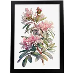 POSTER Rhododendron 1 Im Nordischen Stil. A4 Rahmenlos