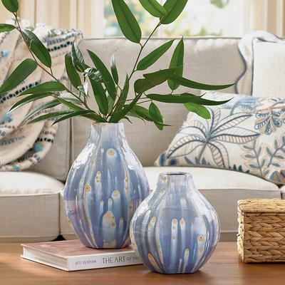 "Azure Ceramic Vase - 9"" H - Grandin Road"