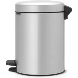 Newicon Mülleimer 5 l metallisch grau mit Fußpedal