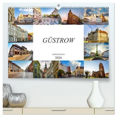 Güstrow Impressionen (hochwertiger Premium Wandkalender 2026 DIN A2 quer), Kunstdruck in Hochglanz