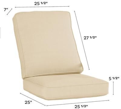 Replacement Recliner High Back/Seat 2-Piece Set - Fast Dry, Canvas Sand Sunbrella - Ballard Designs