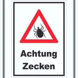 HB-Druck Achtung Zecken Aufkleber A2 (420x594mm)