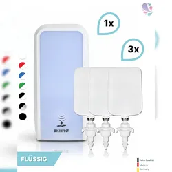 Blanc HYGIENIC SET: Desinfektionsspender SENSOR, berührungslos Blanc Cosmos + 3x 1-L Haut- und Händedesinfektion - PRODUKTSET : Farbe - Weiß