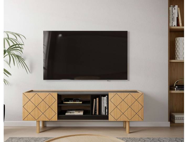 Woodman Sideboard Porto, Kommode, dekorative Fräsungen, mit Eichenholzfurnier, Breite 175 cm