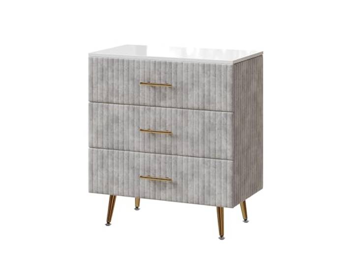 Vicco Kommode Velia , Grau, 70 x 78.5 cm mit 3 Schubladen, zur Aufbewahrung von Kleidung und Alltagsgegenständen