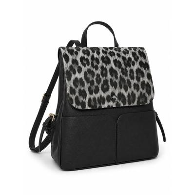 Rucksack "Leo", Damen, Gr. B/H/T: 28cm x 30cm x 11cm, schwarz, Polyurethane, COLLEZIONE ALESSANDRO, Rucksäcke Rucksack, mit vielen praktischen Fächern