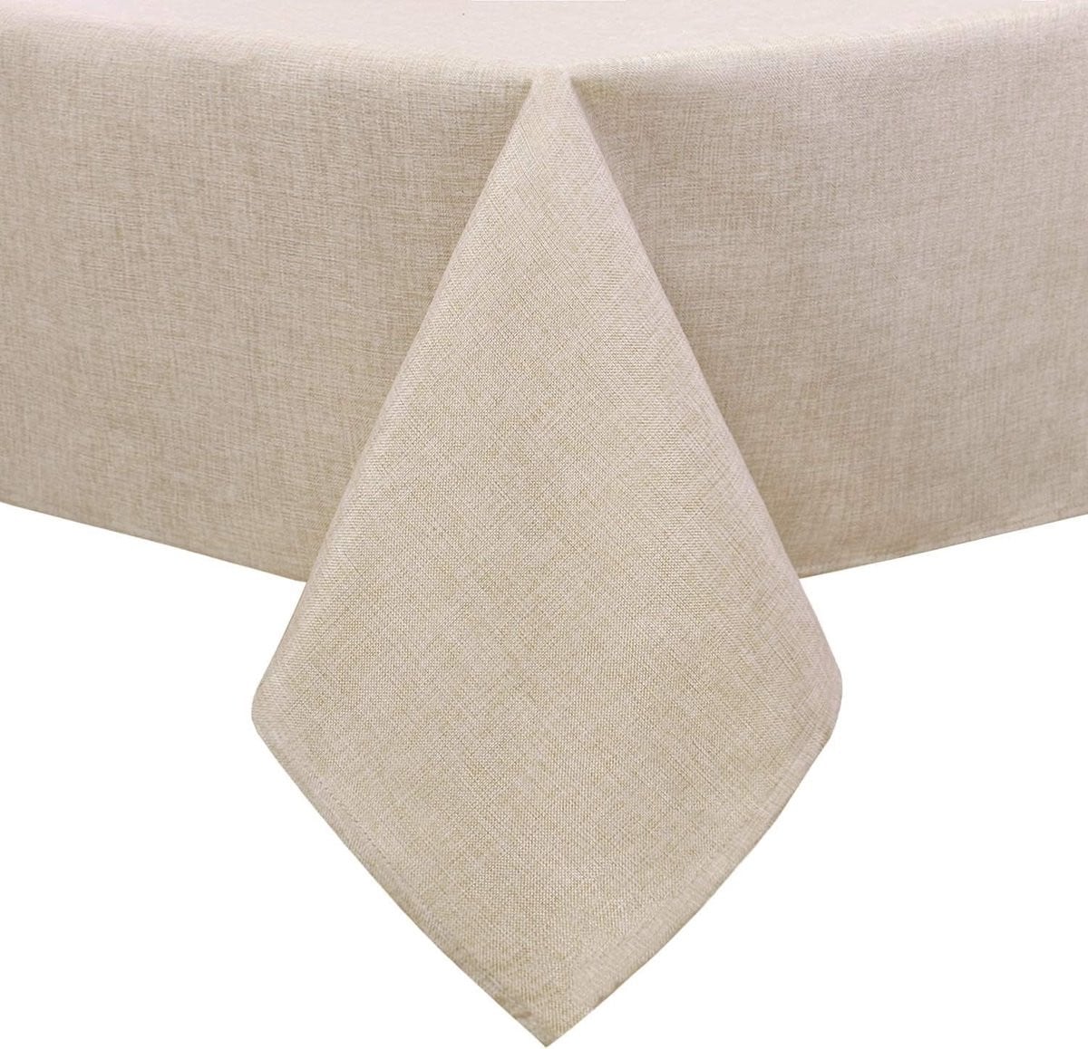Beige Linnen Look Tafelkleed, Waterafstotend, 135 x 160 cm