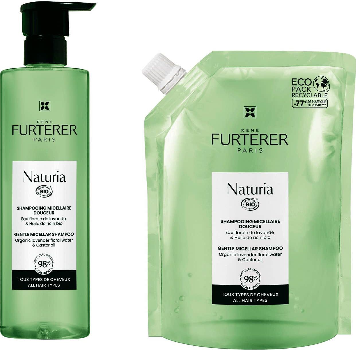 RENE FURTERER René Furterer Naturia Champú Micelar Suave 400 ml + Recarga 400 ml