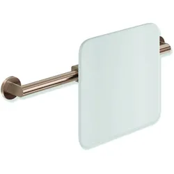 HEWI Rückensstütze System 900, PVD-kupfergebürstet, weiß, Tiefe 150 mm, Achsmaß 582–682 mm verstellbar, Wandmontage