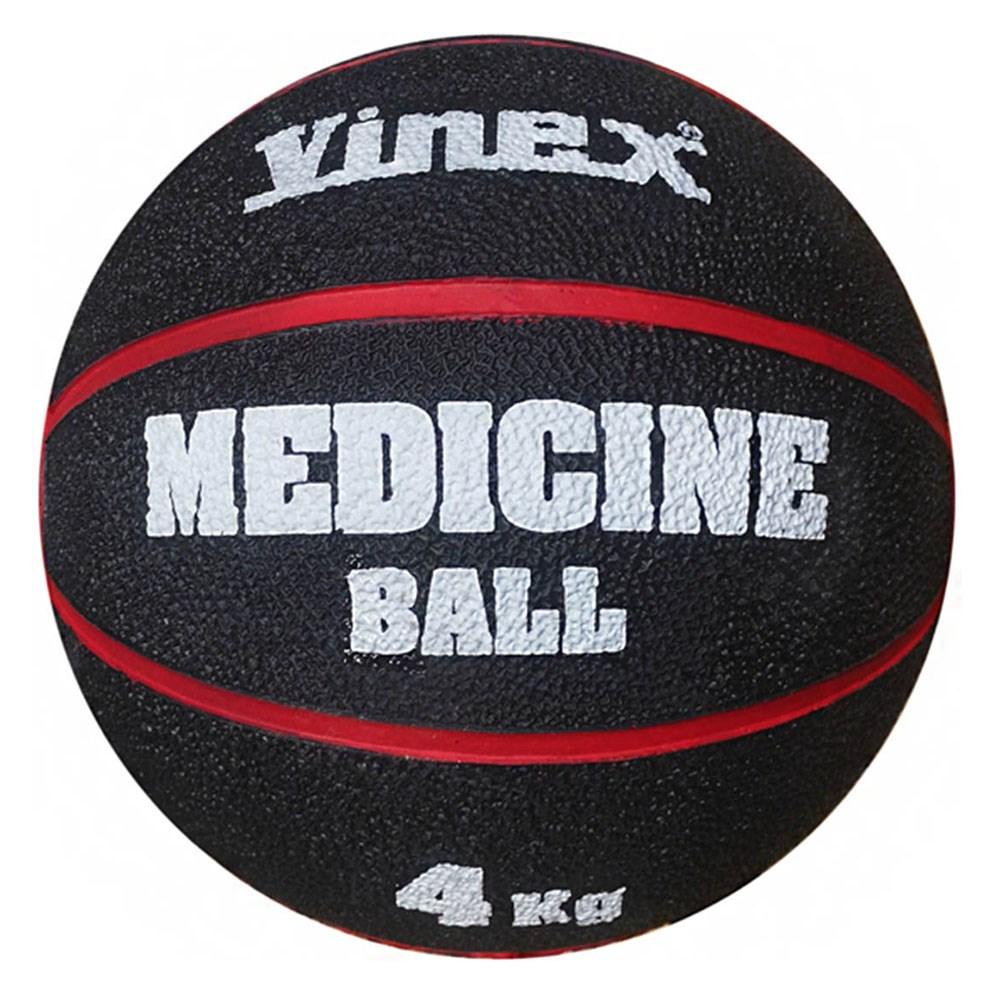 Vinex Medizinball SMJ, 4kg, schwarz-rot (4 kg) (8477)