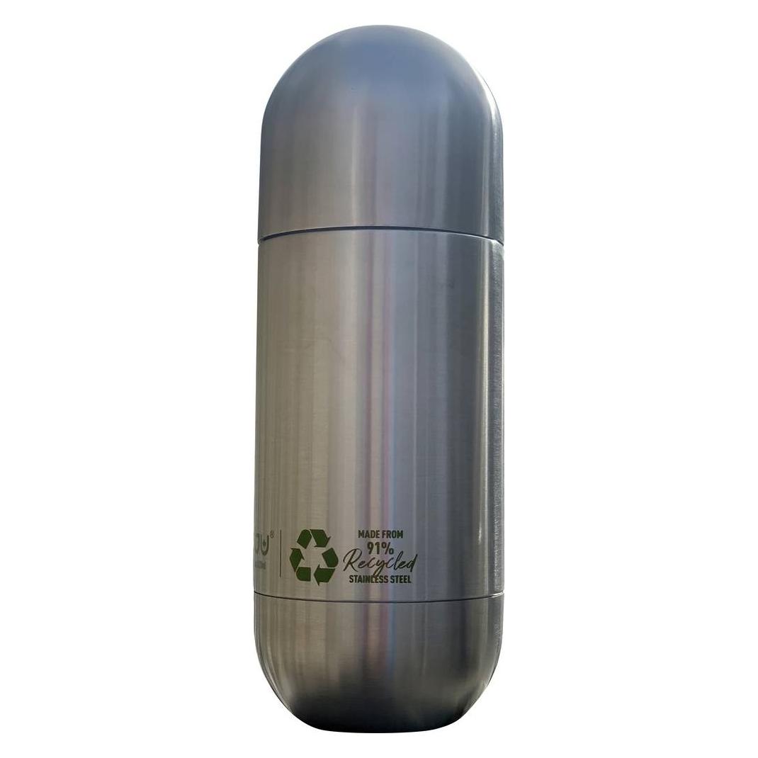 Asobu ORB recycelte Edelstahlflasche mit Trinkbecher (0.42 l) (SBV30 recycled SS)