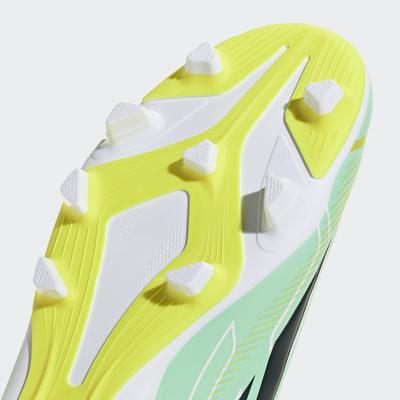 Fußballschuh ADIDAS PERFORMANCE "F50 HYPERFAST CLUB, FESTE BÖDEN/GEMISCHTE BÖDEN", Herren, Gr. 46, grün (pulse mint, night navy, solar lemon), Schuhe Fußballschuh, für viele verschiedene Böden geeignet