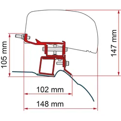 Fiamma Markisenadapter-Kit Mercedes V Class - Deep Black