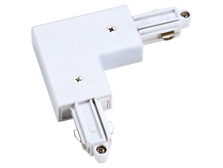 Système de rails Connecteur d'angle terre intérieur monophasé blanc