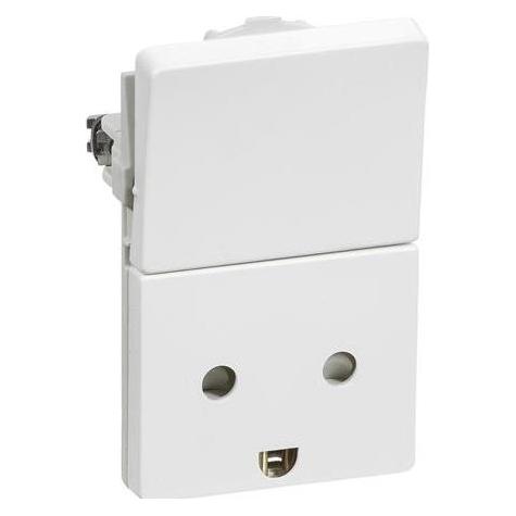 LK FUGA Steckdose mit Schalter mit Erdung 1½ Modul, Weiss- In Tasche für DIY (AAK501D60142L)