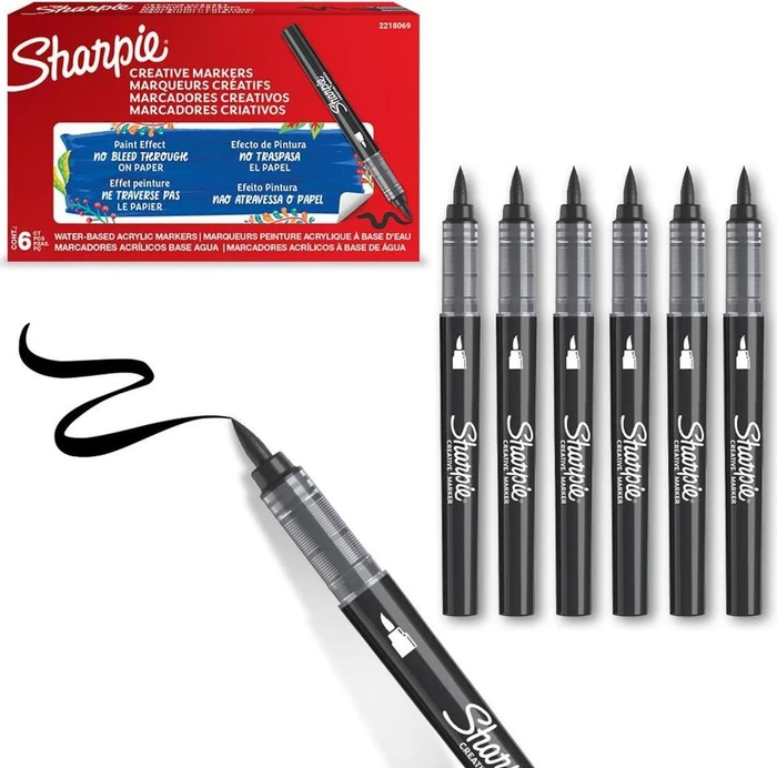 Sharpie Kreativmarker Pinselspitze Acryl schwarz