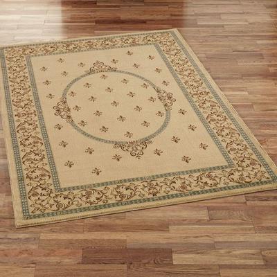 Concord Global Trading Inc "Monarch Medallion Rectangle Rug, 6'7"" x 9'3"", Beige"