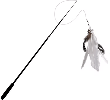 Inspire Curations SkyChase Telescopic Feather Wand Cat Toy 1.8M Carbon Fiber Teaser Rod white
