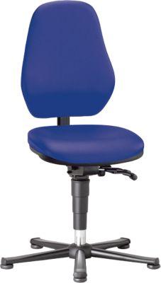Labordrehstuhl Basic 9132, mit Gleitern, Kunstleder, Stamskin Top blau