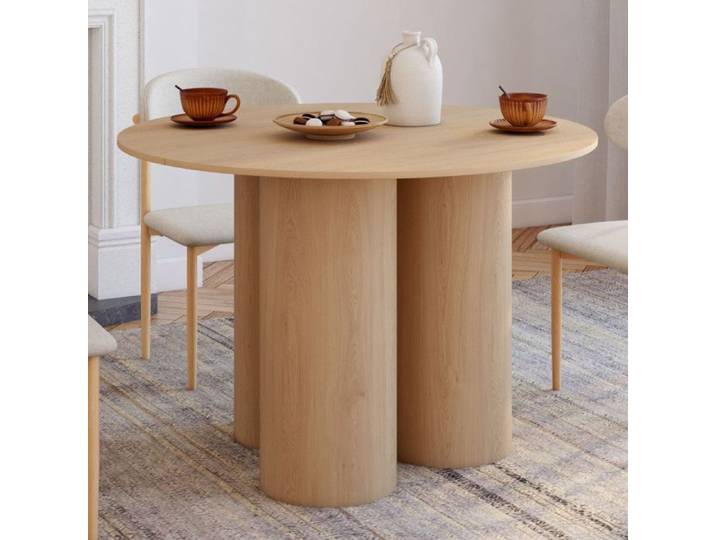 Table à manger ronde fixe - IDMARKET - ELOISE - Bois - 6 personnes - 110 cm