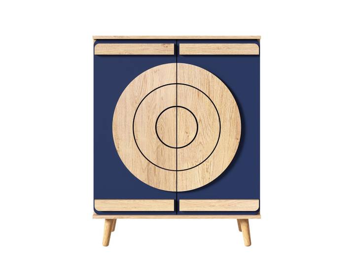 SCHUHSCHRANK blau holz geometrisch stauraum