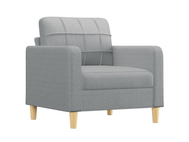 KTHLBRH Sofa-Set, 3-teilig, hellgrau mit Kissen Stoff 100 % Polyester, Gestell aus Metall, Schaumstoff, 4 dekorative Kissen, 6 Kissen
