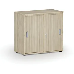 Büroschrank mit Schiebetür PRIMO WOOD, 800 x 420 x 740 mm, Eiche natur