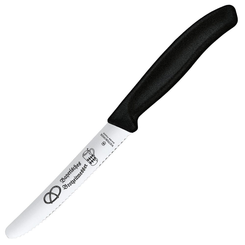 VICTORINOX Gemüsemesser Swiss Classic Bayerische Brotzeit silber, schwarz 6.7833.E1