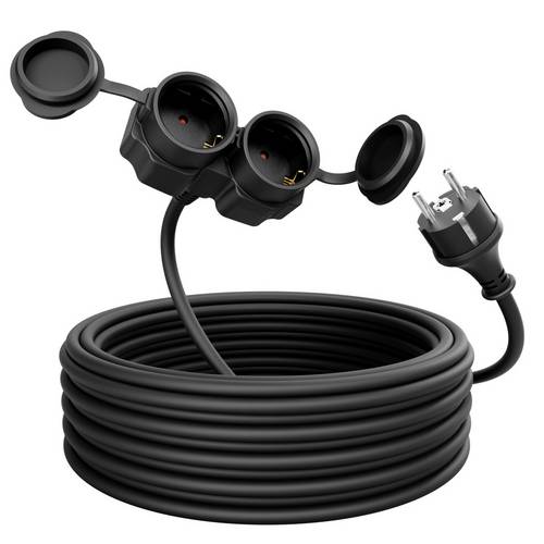 Greate 911001 Strom Verlängerungskabel Schwarz 10m H05RR-F 3G 1,5mm²