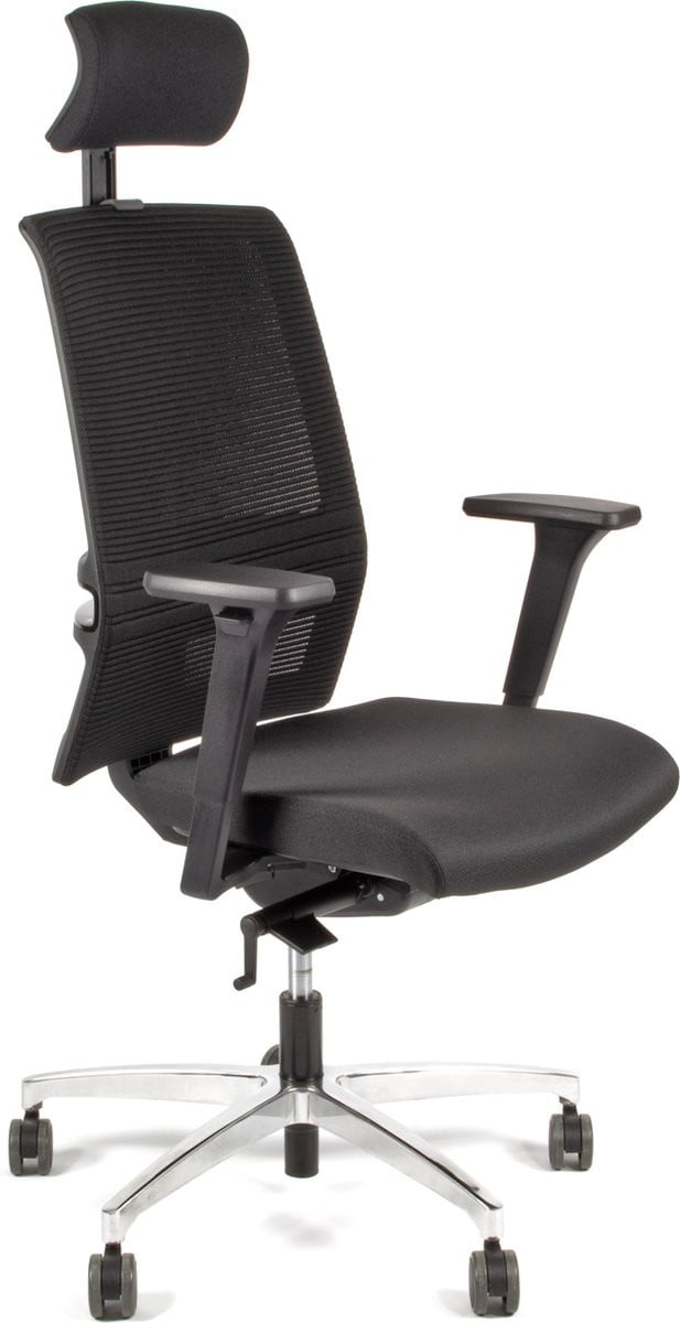 Linea Omnia 01/PT ergonomische bureaustoel met hoofdsteun en armleuningen - zwart