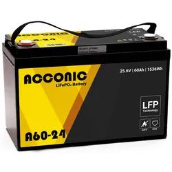Acconic A60-24 LiFePO4 24V Lithium Versorgungsbatterie 60Ah (Umsatzsteuerbefreit...
