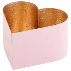Madras Windlicht M Herz rosa/gold