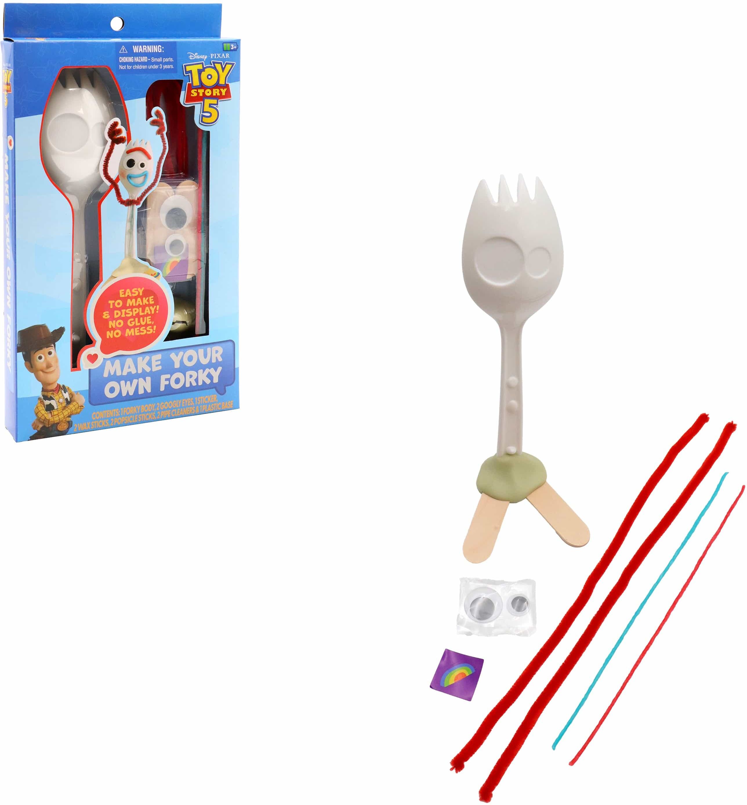 Tara Toy Disney Pixar Toy Story Make Your Own Forky Craft Kit, Officially Licensed Activity Kit for Kids, Includes Plastic Forky Body, Googly Eyes, Stickers