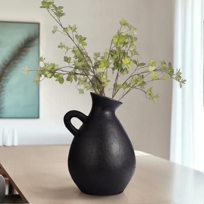 Sagebrook Home Terracotta Tilted Jug Flower Vase with Handle