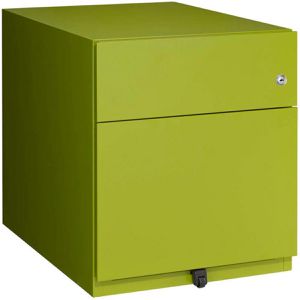 Bisley Rollcontainer Note, aus Metall, grün, mit 1 Schublade und Hängeregistratur, abschließbar