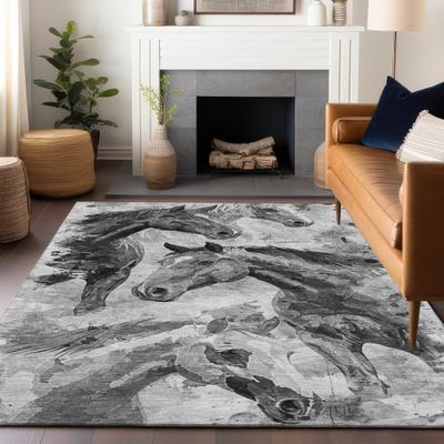 Addison Rugs Machine Washable Indoor/ Outdoor Horses Chantille Rug