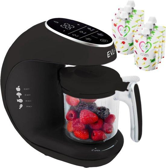 Babyvoedingsmixer voor gezonde puree met stoom- en blendfunctie, zwart