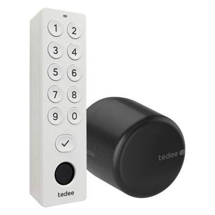 Tedee Go 2 Aluminium mit Keypad Pro (Elektronische Zahlenkombination, Fingerabdruck) (SET GO 2 ALU BK KEYPAD PRO)