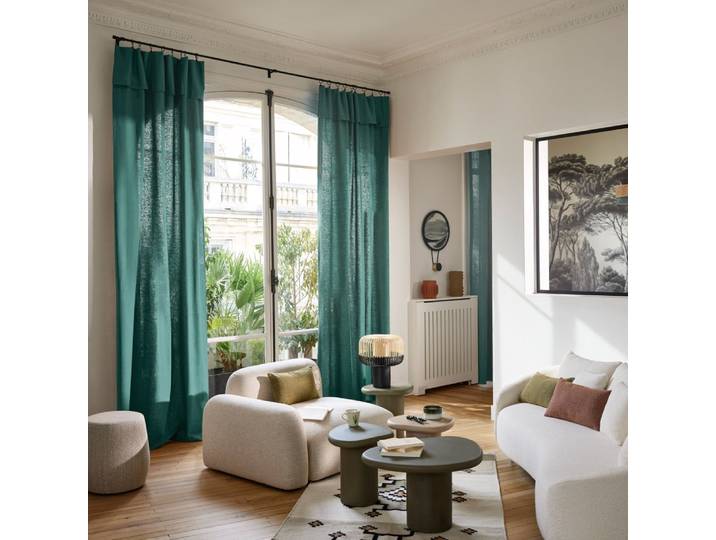 Rideau en coton vert 200x290 cm