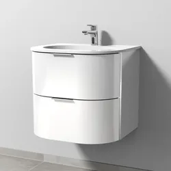 Sanipa 4balance Waschtisch-Set mit Keramik-Waschtisch und Unterbau, Weiß-Glanz, DG40178 DG40178