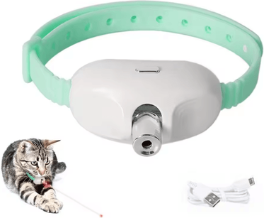 Inspire Picks Laser Paws Smart Rechargeable Cat Laser Collar Toy green