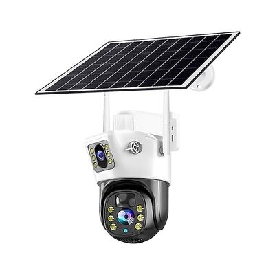 4-Megapixel-WLAN-Überwachungskamera, solarbetrieben, 360°-Drehung, Fernzugriff, Nachtsicht, IP65 wasserdicht