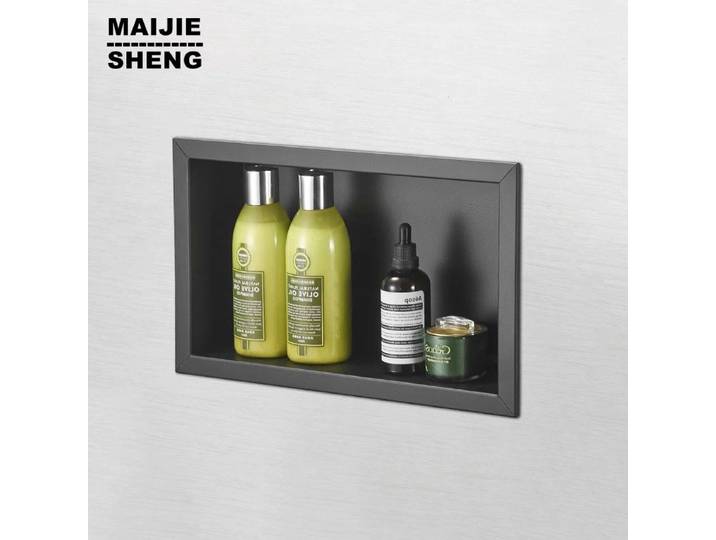Armoire de rangement noire pour salle de bain, armoire murale intégrée dissimulée, Niche en acier inoxydable, armoire murale pour hôtel, toilettes