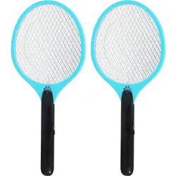 2er-Set Elektrische Fliegenklatsche - wirksamer Schutz vor Fliegen Mücken für erholsame Nächte Camping - Akku 1200 mAh USB-Kabel - Schutzgitter chemikalienfrei